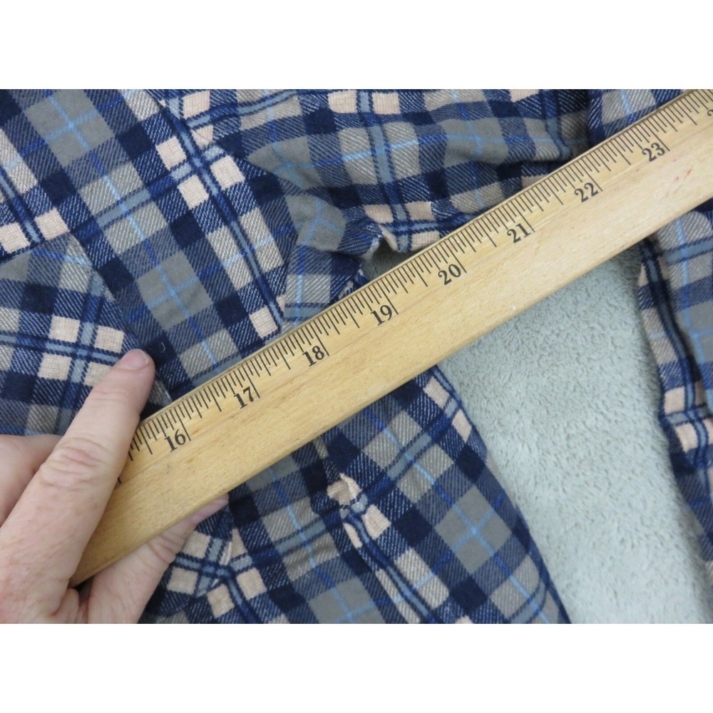 Big Yank Men's Grey Plaid Flannel Button Up Casual Long Sleeve Shirt Size L - Picture 6 of 9
